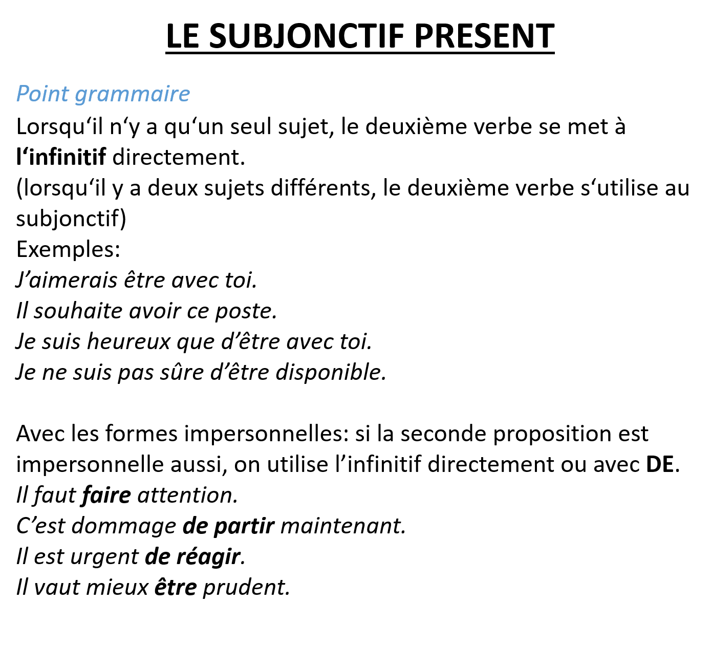 Le Subjonctif Présent 3135